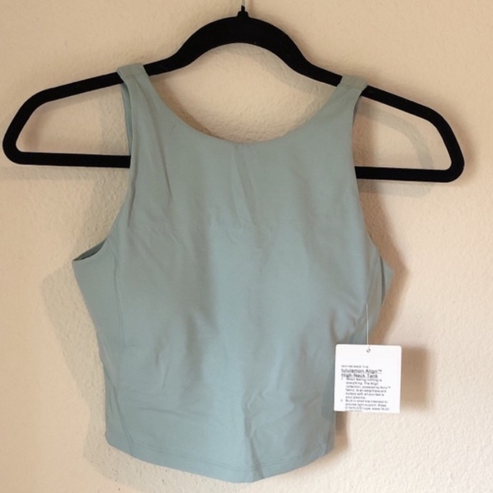 Lululemon align high neck tank top silver blue size 4